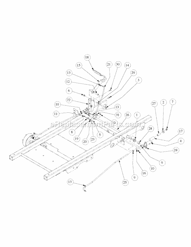 Brake Assembly Diagram and Parts List for M60-KW 53BH5D8X750 Cub Cadet Sprayer